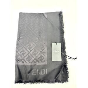 FENDI FF Zucca Monogram Shawl Wrap Scarf Silk/Wool NWT